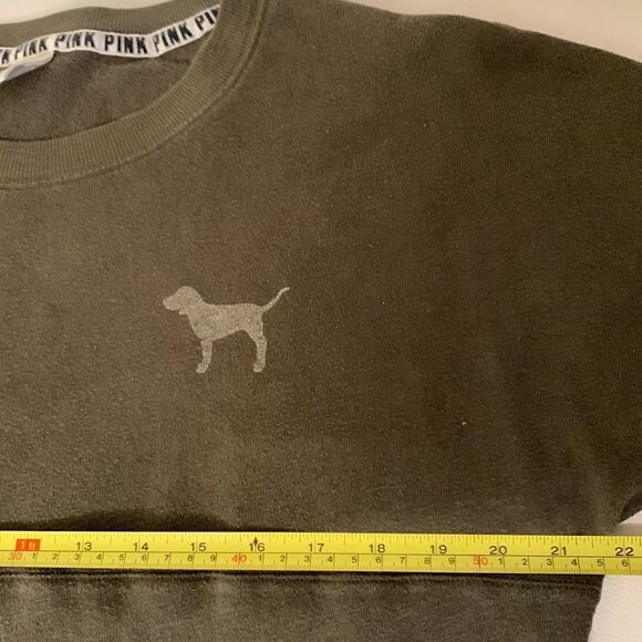 Pink Victoria Secret Khaki Logo Print Sweater Size M - Picture 3 of 7